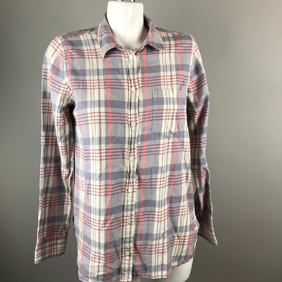 J. Crew Tops - J. Crew Boy Shirt Caspian Plaid Long Sleeve Button